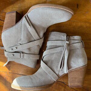 Sam Edelman Merton Suede Ankle Boots in Putty | Size 6.5 | NIB